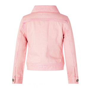 Pink Denim Blouson <b>Jacket</b> <b>Women</b> 100% Cotton Full Sleeve Button Front Solid Color Winter Casual Wear Short Length <b>Lightweight</b> - Product Image 2