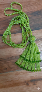 Elegant Green Beaded <b>Curtain</b> Tieback with Tassel Decorative Holdback for Drapes Contemporary Window Accessories - Product Image 3