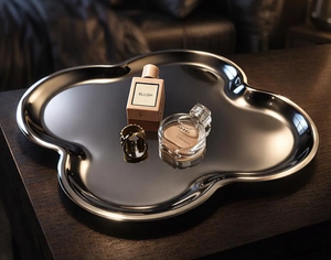 Modern Metal Handicraft Tray <b>Plate</b> Home Decor Candle Jewelry Candy <b>Ring</b> Necklace Organizer Tabletop Vase Korean Design Polished - Product Image 4
