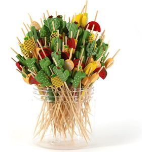 Stuzzicadenti in bambù da 4,7 pollici, confezione da 200, per cocktail di frutta tropicale, antipasti, formaggi e bevande - Product Image 1
