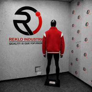 Blouson universitaire rouge et crème de qualité supérieure pour hommes – Fermeture éclair frontale, style décontracté streetwear, vêtement d'extérieur, vente en gros, meilleure qualité, molleton doux et confortable - Product Image 4