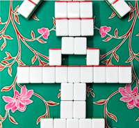 Mahjong personnalisé de style américain, fabriqué en usine, en acrylique à quatre couches, rouge vif, sur le thème de Noël, 32 mm, Noël