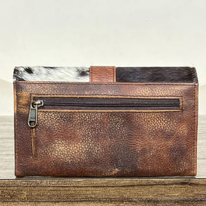 ใหม่กระเป๋าสตางค์หนังแฮนด์เมดแท้แบบใหม่สำหรับผู้หญิงกระเป๋าสตางค์แบบบางกระเป๋าสตางค์หนังสแนปหนังขนสัตว์กระเป๋าสตางค์หนังวัวแท้ - Product Image 5