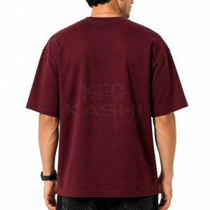Camiseta de Algodón Lavado de Lona Gruesa con Hombros Caídos para Hombre, Ajuste Oversize, Casual, Ecológica, de Secado Rápido, con Estampado, para Gimnasio y Entrenamiento - Product Image 2