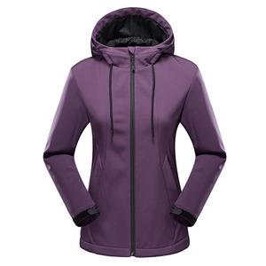 Good Quality Winter Women's <b>Soft</b> <b>Shell</b> <b>Jacket</b> Stand Collar Zipper Closure Thick Design Windproof <b>Hooded</b> Custom Printed Logo - Product Image 2