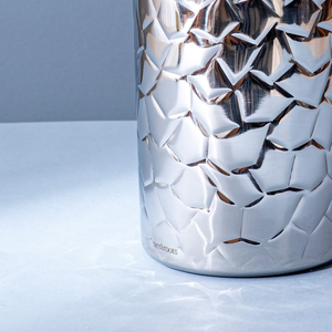 Seau à glace isotherme en acier inoxydable à double paroi, design classique, pour bar et usage domestique, finition argentée gaufrée - Product Image 6