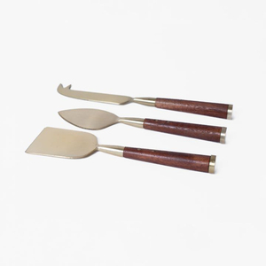 Ensemble de couverts de luxe moderne en acier inoxydable noir avec manches en imitation bois, pour la maison et les restaurants - Product Image 5