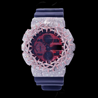 Montre Starspire Jewels Hip Hop Bust G Sh0 entièrement sertie de diamants Moissanite VVS, personnalisée, plaquée or, mécanique, analogique, bracelet en caoutchouc