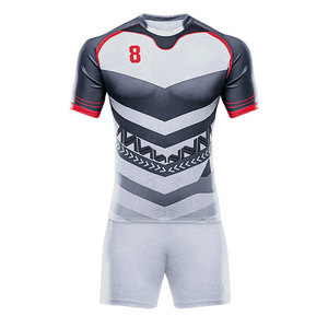 Uniforme de rugby pour hommes personnalisable, vêtements de sport respirants de haute qualité, ensemble maillot et short de rugby résistant et performant - Product Image 1
