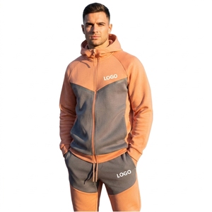 Ensemble de survêtements pour hommes en gros, personnalisé, de haute qualité, veste zippée et pantalon élégant, 2 pièces - Product Image 2
