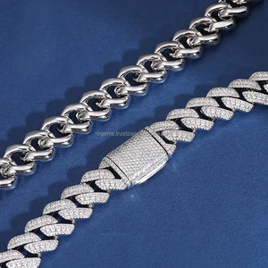 Collares de Diamantes Moissanite VVS Chapados en Oro Rosa de 10k de Alta Gama RB Gems, Joyería Fina con Patrón de Números Únicos Estilo Hip Hop, Dijes EGL - Product Image 2