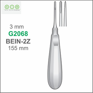 MELPEX BEAUTY INSTRUMENTS Élévateur dentaire à pointe courbée 4,0 mm en acier inoxydable 420, manche creux 140 mm, autoclavable, chirurgical - Product Image 5