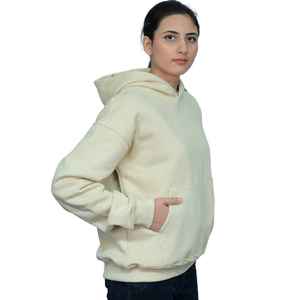 Sudadera con Capucha para Mujer de Fibra de Bambú Ligera de Primera Calidad con Decoración de Letras, Sudadera con Capucha de Color Neutro de Alta Calidad - Product Image 4
