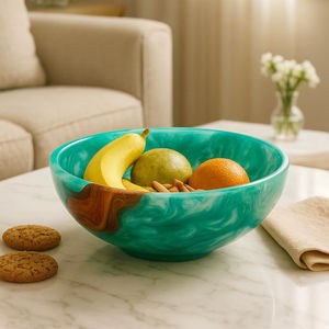 Bol de service en résine époxy au design minimaliste pour une esthétique de table moderne et épurée, offrant une forme artistique fonctionnelle - Product Image 1