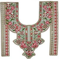 Patch brodé multicolore de qualité pour col de vêtement, fournisseur en gros pour l'industrie de la confection ethnique, patch de col traditionnel pour Salwar Kameez