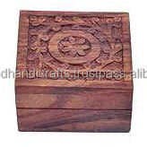 Decorative Carved Wooden Boxes Home Office <b>Locking</b> Wood Storage Hinged Lid Keepsake Carved Wooden <b>Box</b> - Product Image 4