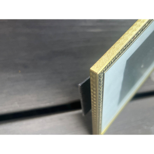<b>Square</b> Metal Photo <b>Frame</b> with Gold Color Finishing and Round Edges for Bedside Table Decoration or Formal Gifts Accessories - Product Image 1