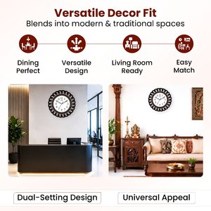 European Vintage Style Round Wall <b>Clock</b> - 3D Interlocking Chain Frame Bronze Finish - Sonam Quartz Silent <b>Movement</b> Decorative Ti - Product Image 6