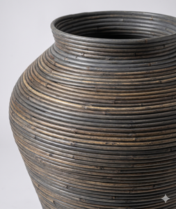 Jarrón grande de ratán natural tejido a mano, urna decorativa de arcilla, maceta para decoración contemporánea del hogar y hoteles, venta al por mayor. - Product Image 2
