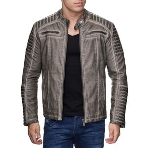 Men's Genuine Leather <b>Jacket</b> Vintage Washed Zip Up Bomber Coat Breathable Windproof <b>Winter</b> Outerwear - Product Image 4