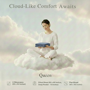 Juego de Sábanas de Lujo Azul Holandés para Cama Doble con Fundas de Almohada |   Tela Suave y Transpirable |   Ropa de Cama Moderna para el Hogar, Confortable |   Tendencia 2026 - Product Image 4