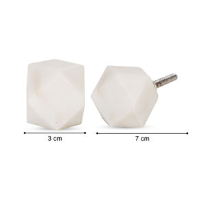 Shubham Handcrafted Trendy <b>White</b> Cupboards <b>Door</b> <b>Knobs</b> Cream Solid Ceramic Dresser Drawer <b>Knobs</b> - Product Image 2