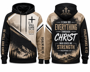 Sudadera con Capucha Casual de Invierno para Hombre con Estampado de Versículos Bíblicos, Corte Regular, Transpirable, con Bolsillos, 350 gramos - Product Image 4