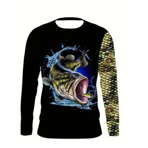 Chemise de pêche pour homme à manches longues, respirante, séchage rapide, polyester, protection UV, jersey de pêche au bar, personnalisable, OEM, vente en gros - Product Image 1