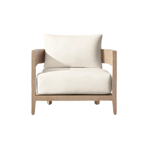 Fauteuil de salon d'extérieur moderne en bois, chaise longue rembourrée pour patio, canapé de jardin pour villa, hôtel, balcon - Product Image 3