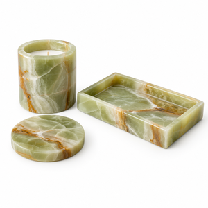 Natural Green Onyx Self-Care Gift Set Handmade <b>Candle</b> Tray and Coaster Bundle Wholesale Custom Logo Spa Home Decor - Product Image 1