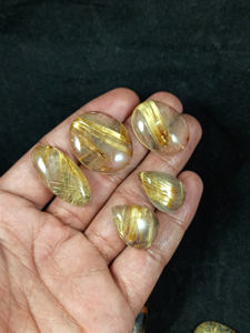 พลอยทับทิมธรรมชาติสีทองทรงหลังเบี้ยทรงผสมและขนาดต่างๆการรักษาขายส่งอัญมณีอัญมณีสำหรับทำเครื่องประดับ - Product Image 5