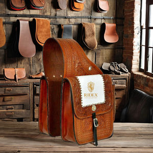 กระเป๋าอานม้าหนังแท้คุณภาพพรีเมียม ทนทานสำหรับการขี่ พร้อมอุปกรณ์เหล็ก ราคาไม่แพงจากอินเดีย - Product Image 1