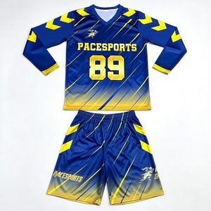 ชุดเสื้อฟุตบอลสีน้ำเงิน-เหลืองไล่เฉด Pace Sports แขนยาว ชุดฟุตบอลแบบซับลิเมชั่น ชุดทีมแบบกำหนดเองได้ - Product Image 6