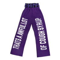 Pantalon large décontracté pour homme, taille mi-haute avec cordon de serrage, en toile délavée à l'acide noir, style streetwear éco-responsable, motif 'That's Awful Lot Cough Syrup'