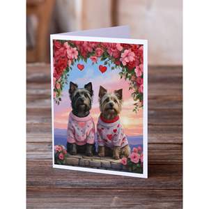 Whimsical A7 Size <b>5x7</b> Two Hearts Skye Terrier Greeting Cards Pack of 8 Blank Note Cards with <b>Envelopes</b> - Product Image 2