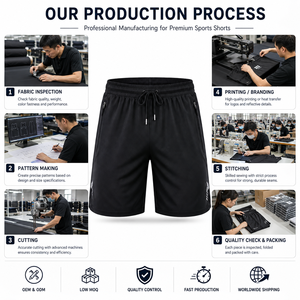 Pantalones Cortos Deportivos Personalizados para Hombre, de Secado Rápido, para Gimnasio, Entrenamiento, Atléticos, 100% Algodón Ecológico, Cintura Elástica con Cierre - Product Image 6