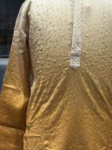 Luxury Mustard Gold Jacquard <b>Men's</b> <b>Kurta</b> Manufacturer Premium Wedding Eid <b>Kurta</b> Wholesale Pakistani Indian Ethnic Wear Export - Product Image 6