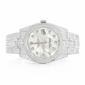 Reloj Moissanite Totalmente Cubierto de Diamantes para Hombre, Reloj de Lujo Estilo Diamante, Tono Plateado, Estilo Hip Hop, Brazalete Personalizado, Regalo - Product Image 1