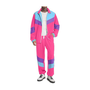 Trajes Deportivos Casuales de Alta Calidad y Envío Rápido, Chaqueta Cortavientos y Pantalones de Nylon de Dos Piezas con Logotipo Personalizado para Hombre - Product Image 2