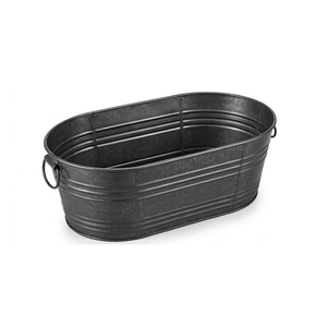 Bac ovale en fer galvanisé de 16 gallons, noir - Product Image 1