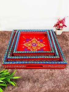 Bandeja de Madera Estampada Estilo Boutique, Bandeja de Madera Personalizada con Estampado para Decoración de Hogar de Lujo, Bandeja de Servicio al por Mayor - Product Image 2