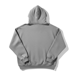Sweat à capuche personnalisé avec logo 3D en relief, en molleton épais, pour homme/femme, coupe oversize, style streetwear unisexe, impression en relief, gris - Product Image 2