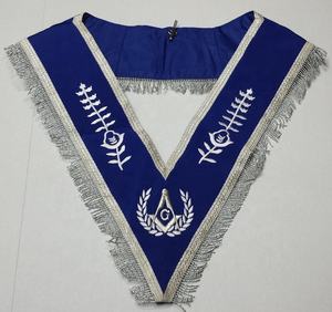 Juego de collares de Oficial masónico de 9 insignias bordadas cosidas a máquina AASR característica magnética - Product Image 5