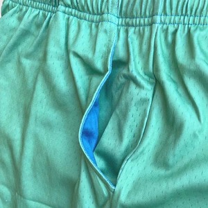 Pantalones Cortos Deportivos para Hombre con Bloques de Color Azul y Verde Menta, Cintura Elástica, Transpirables, Tejidos, Casuales, de Poliéster - Product Image 5