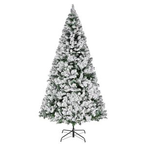 Albero di Natale Artificiale Innevato Preilluminato da 2,2 m con 470 Luci LED Colorate e 11 Modalità di Illuminazione, Decorazioni Natalizie Complete in PET - Product Image 1