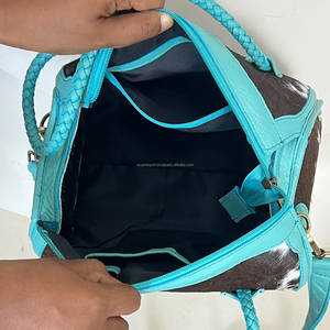 Bolso de Mano de Cuero Genuino de Vaca, de Lujo, con Cierre de Cremallera, Resistente, de Alta Calidad, para Viajes Cortos - Product Image 6