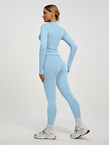 Ensemble de vêtements de sport pour femmes Atlaset, trois pièces, vêtements de sport sans couture, soutien-gorge de sport, leggings taille haute, veste, logo personnalisé OEM - Product Image 4