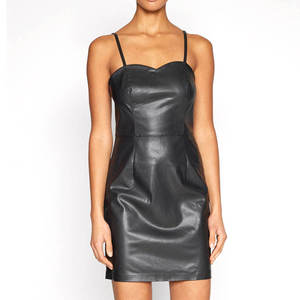 Vestido de cuero sin mangas para verano, sexy, ajustado, para fiesta, ropa de club, en oferta - Product Image 1