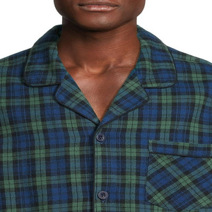 Ensemble de pyjama en flanelle à carreaux pour homme, avec cordon de serrage sur le devant, manches longues, vêtements de nuit décontractés pour l'hiver, 100% coton, respirant, léger, de haute qualité - Product Image 6