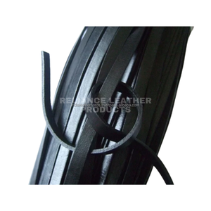 Eco Friendly 4mm Black Shine Flat <b>Leather</b> Cord for Jewelry Making DIY Craft - Product Image 3